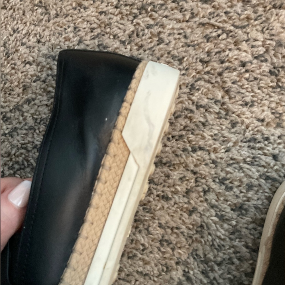 Tod’s Espadrille black leather Slip Ons - size 38.5 - Picture 4 of 10